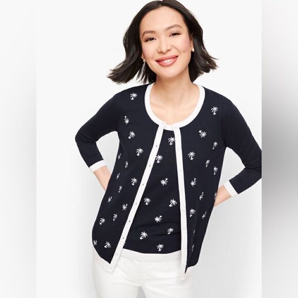 Talbots palm tree cardigan Size XL - Picture 2 of 8
